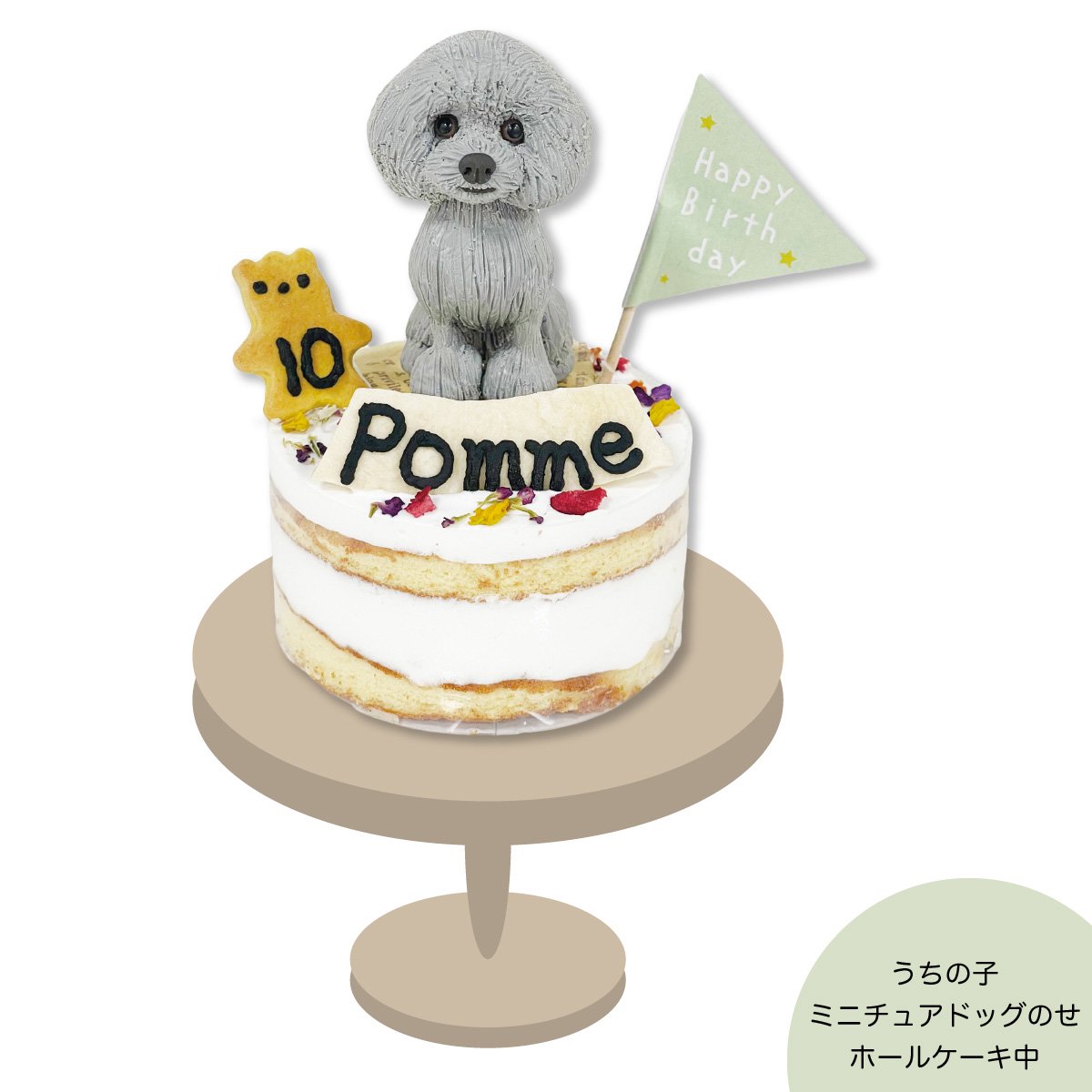 犬用ケーキ＊うちの子ミニチュアドッグのせケーキ【冷凍】｜わん子ん家