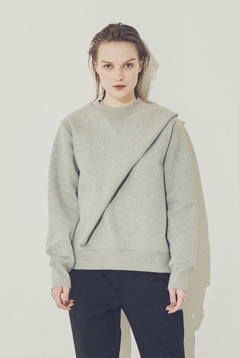 LAYERED SWEAT PULLOVER [GRAY]