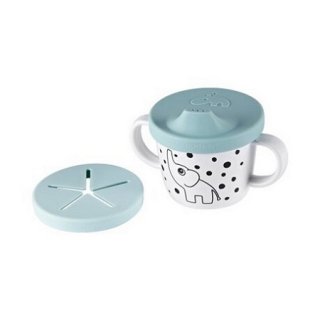 silicone spout cup & snack capblue