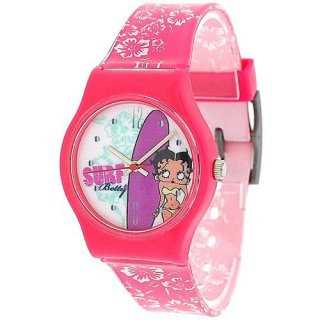 ベティちゃん BETTY BOOP サーフデザインの腕時計 ピンク