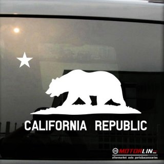 カリフォルニア州旗のカッティングステッカー　L