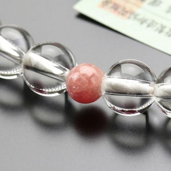 数珠 女性用 約8ミリ 5A´ 本水晶 ロードクロサイト 2色梵天房 数珠 女性用 約8ミリ 5A´ 本水晶 ロードクロサイト 2色梵天房
