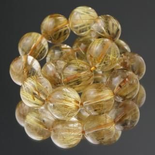 鑑別書付き キャッツアイゴールドルチル ブレスレット 約13mm 5A