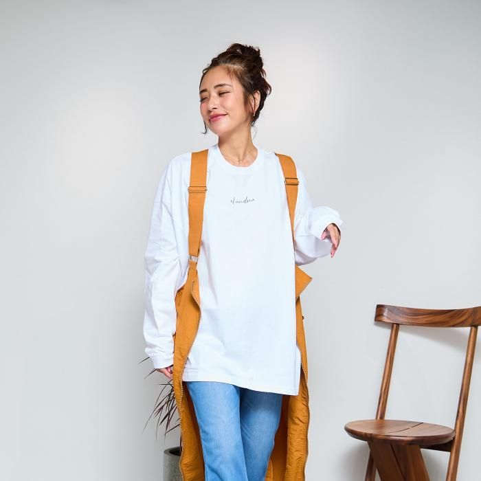 エルアンドシー】ロゴロングスリーブ刺繍Tシャツ