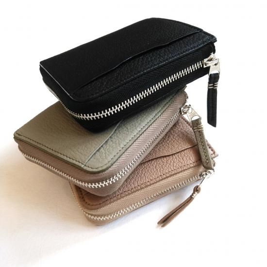 SLOW goat leather mini round L zip wallet SLOW goat leather mini round L zip wallet