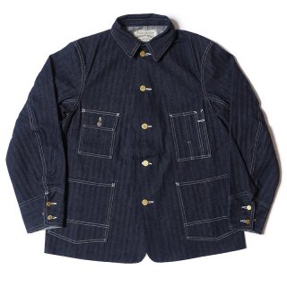 WAREHOUSE&CO.<br>Lot 2165 <br>INDIGO HERRINGBONE COVERALL WITH CHINSTRAP<br>