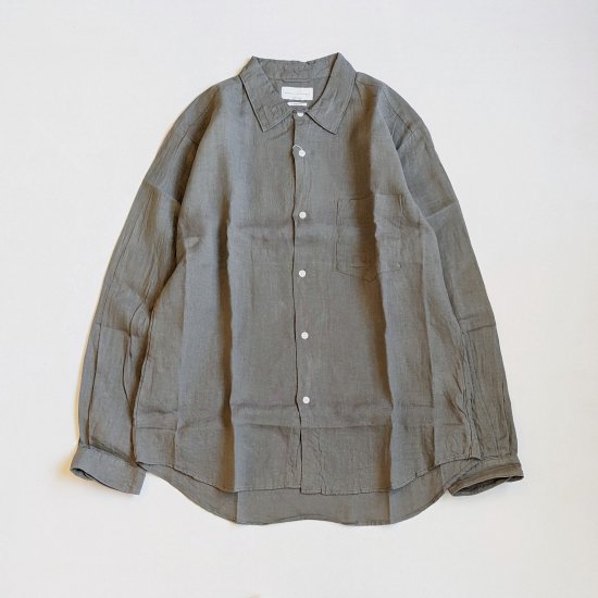 Manual Alphabet LOOSE FIT WRINKLE LINEN SHIRT