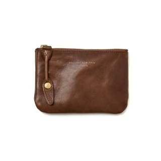 ROLLING DUB TRIO<br>SQUARE ZIP & SNAP POUCH size S -LEATHER