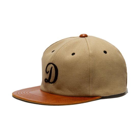 THE H.W DOG&CO. 2TONE LEATHER COTTON CAP-