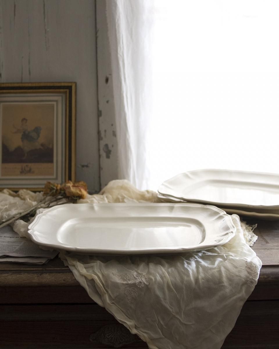 Sarreguemines antique plate サルグミンヌ U&C Sarreguemines ~ Antique Earthenware Dessert Plate 'Flore