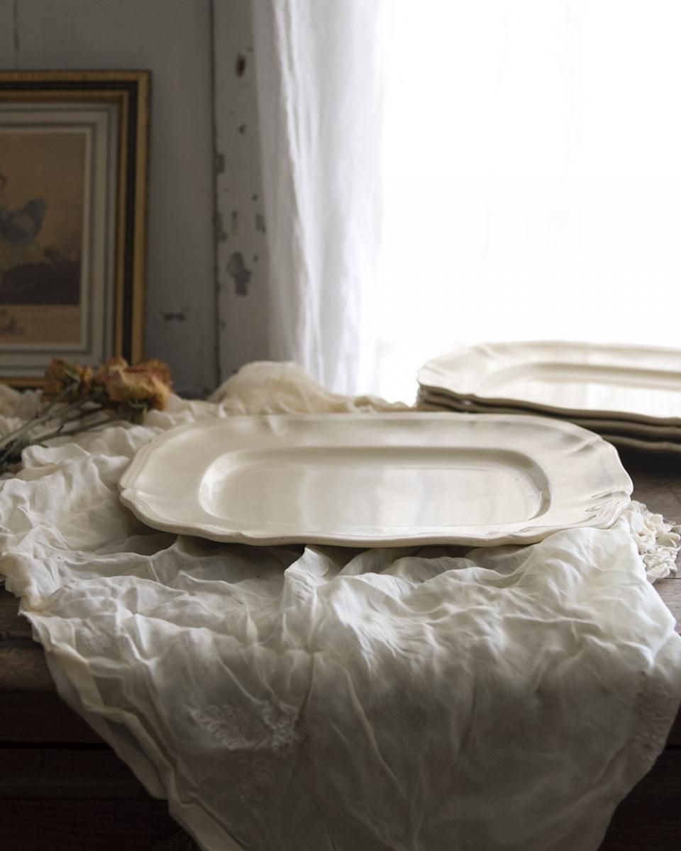 Sarreguemines” Rectangle Plate.6 - フランスアンティーク家具