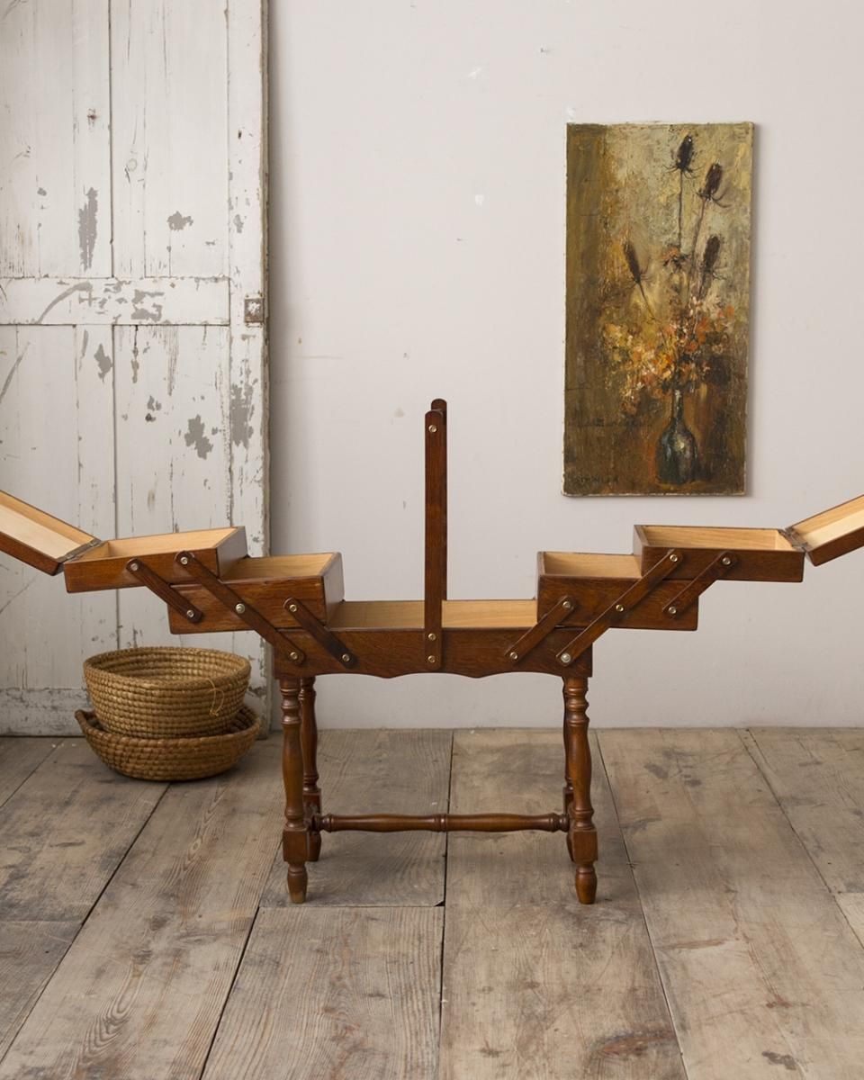 フランスアンティークソーイングボックス