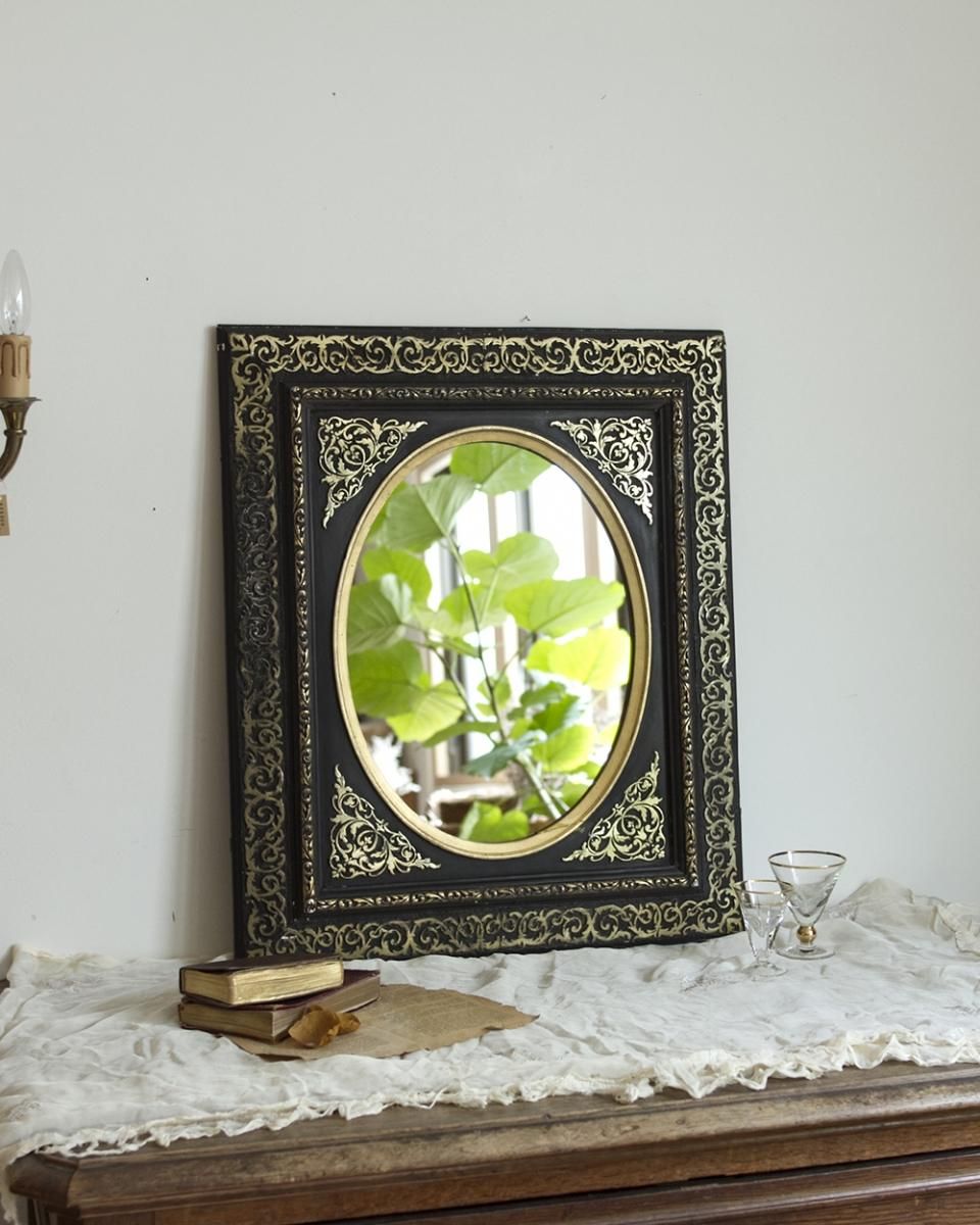 フランスアンティークナポレオン3世様式ミラー/壁掛け鏡ウォールミラー54-199 ナポレオン3世 ミラー フランスアンティーク アンティークのある