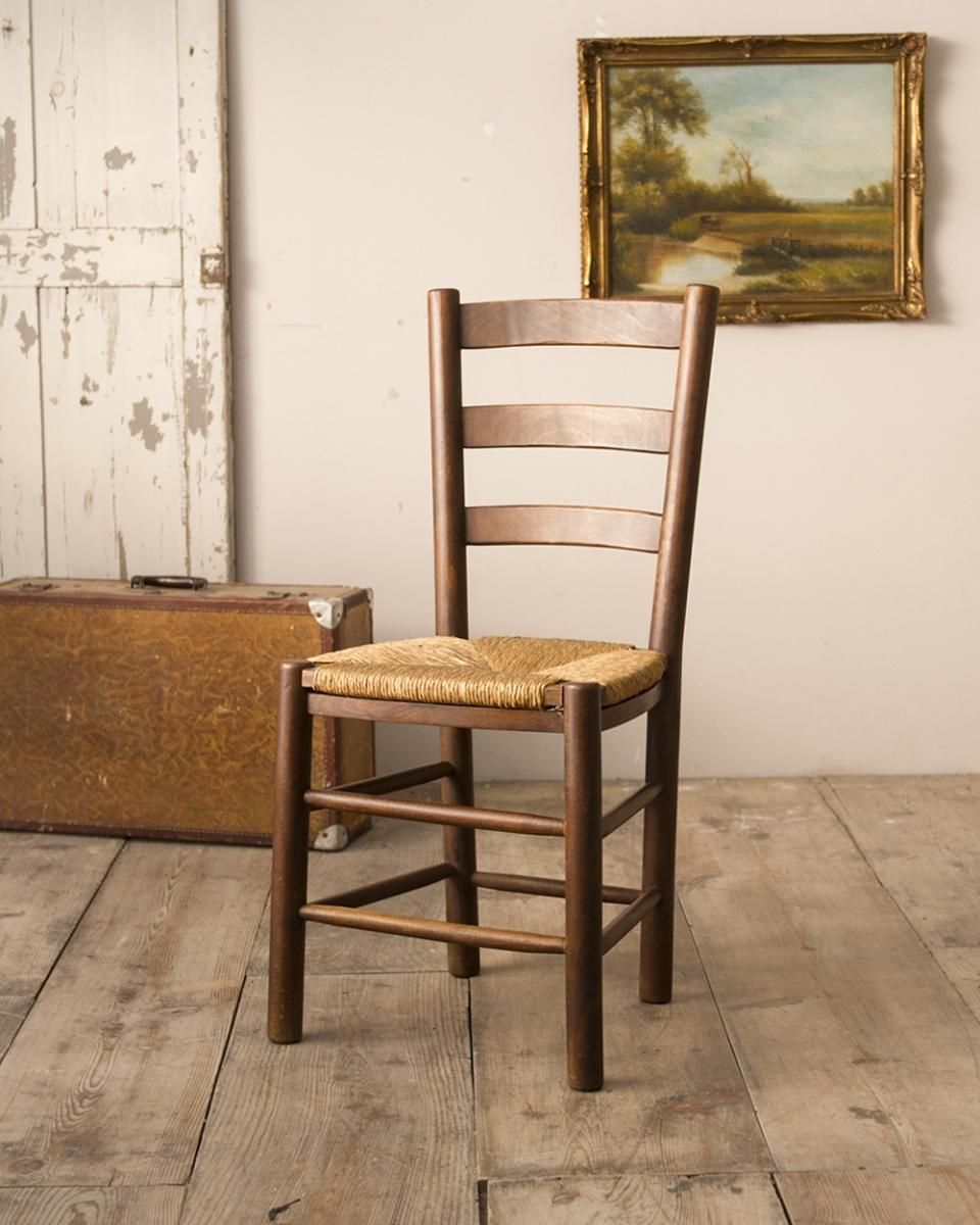 【antique】ラダーバックラッシュシートチェア antique】ラダーバックラッシュシートチェア