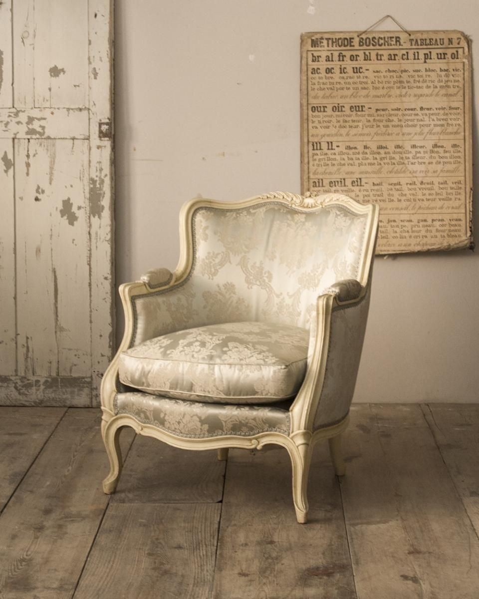 フランスアンティーク クッションソファ ダマスク柄 ｜Antiques