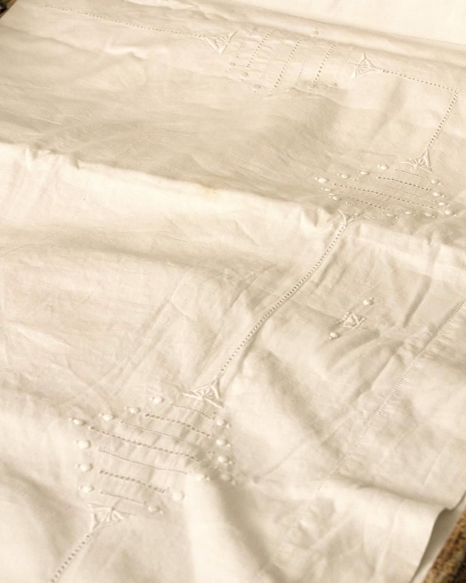 アンティーク モノグラム リネンシーツ | Antiques Knock