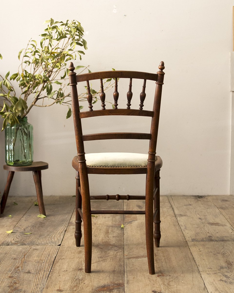 1920年代頃座面はラタン製フランスアンティーク木製ナポレオンチェア/イス/ゴールド椅子(74-312-3)