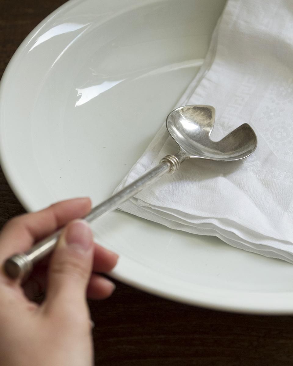 フランスアンティーク シルバー サービングスプーン｜Antiques Knock