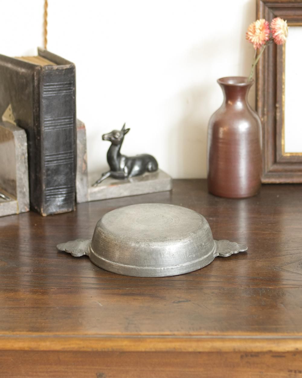 大変希少なアルフェニデ製アンティークピューター トレイ（フクロウ