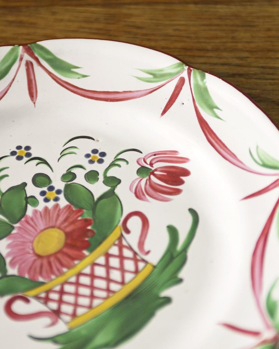 アンティーク セラミックプレート”花”（絵皿） | Antiques Knock