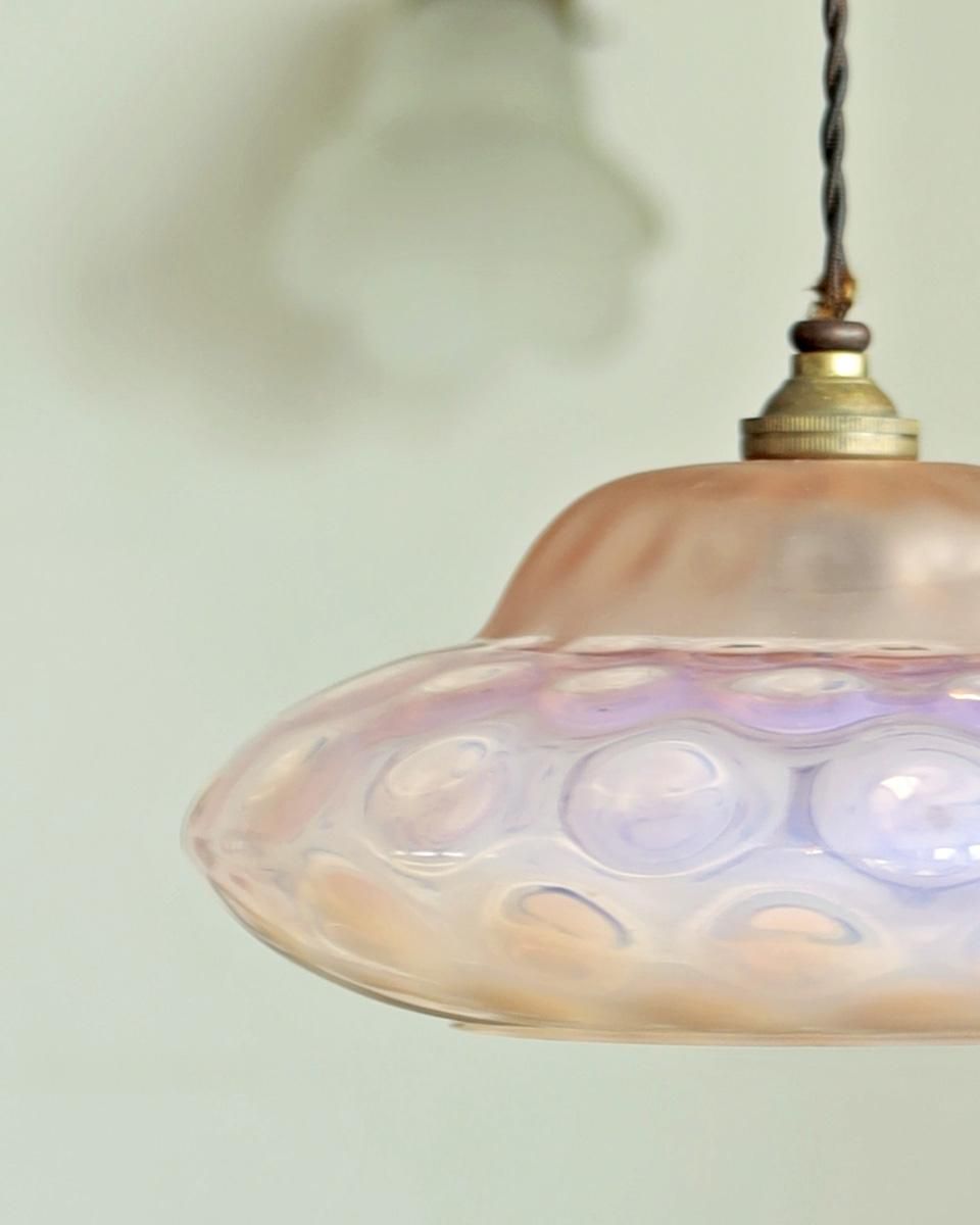 63. 40’s フランスアンティーク　古民家 ガラスシェードペンダントランプ 63. 40's フランスアンティーク 古民家 ガラスシェード