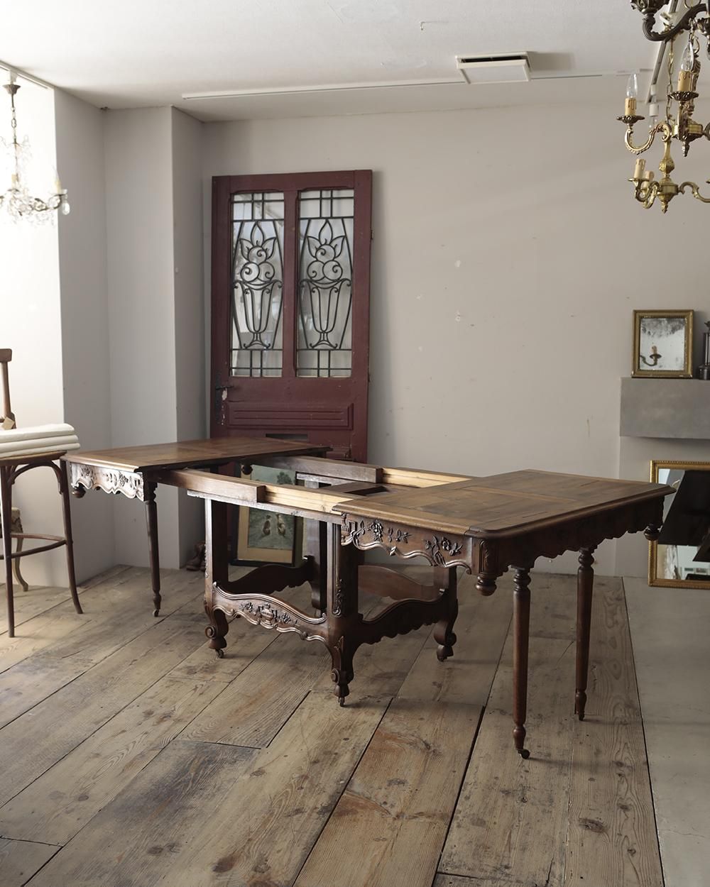 france フランスアンティーク ダイニングテーブル フォールディング フランスアンティーク 木製 ダイニングテーブル | Antiques Knock