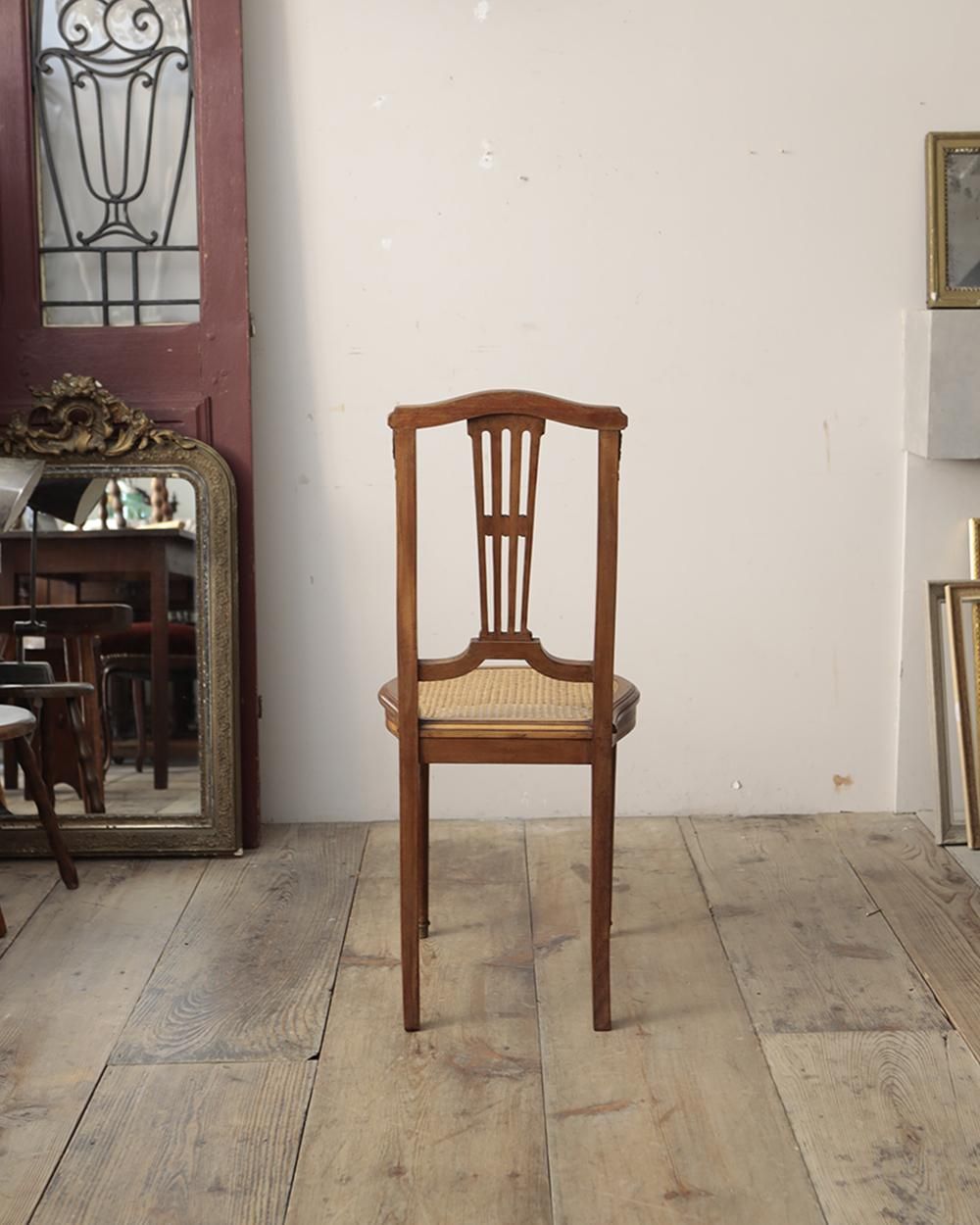 フランスアンティークFischelベントウッドチェア/木製カフェイス84-275