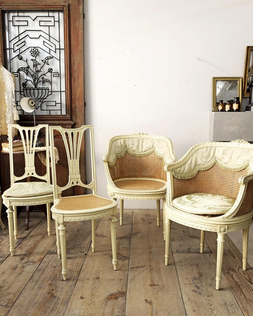 フランス ビンテージ French つが Vintage Chairs 4脚セット