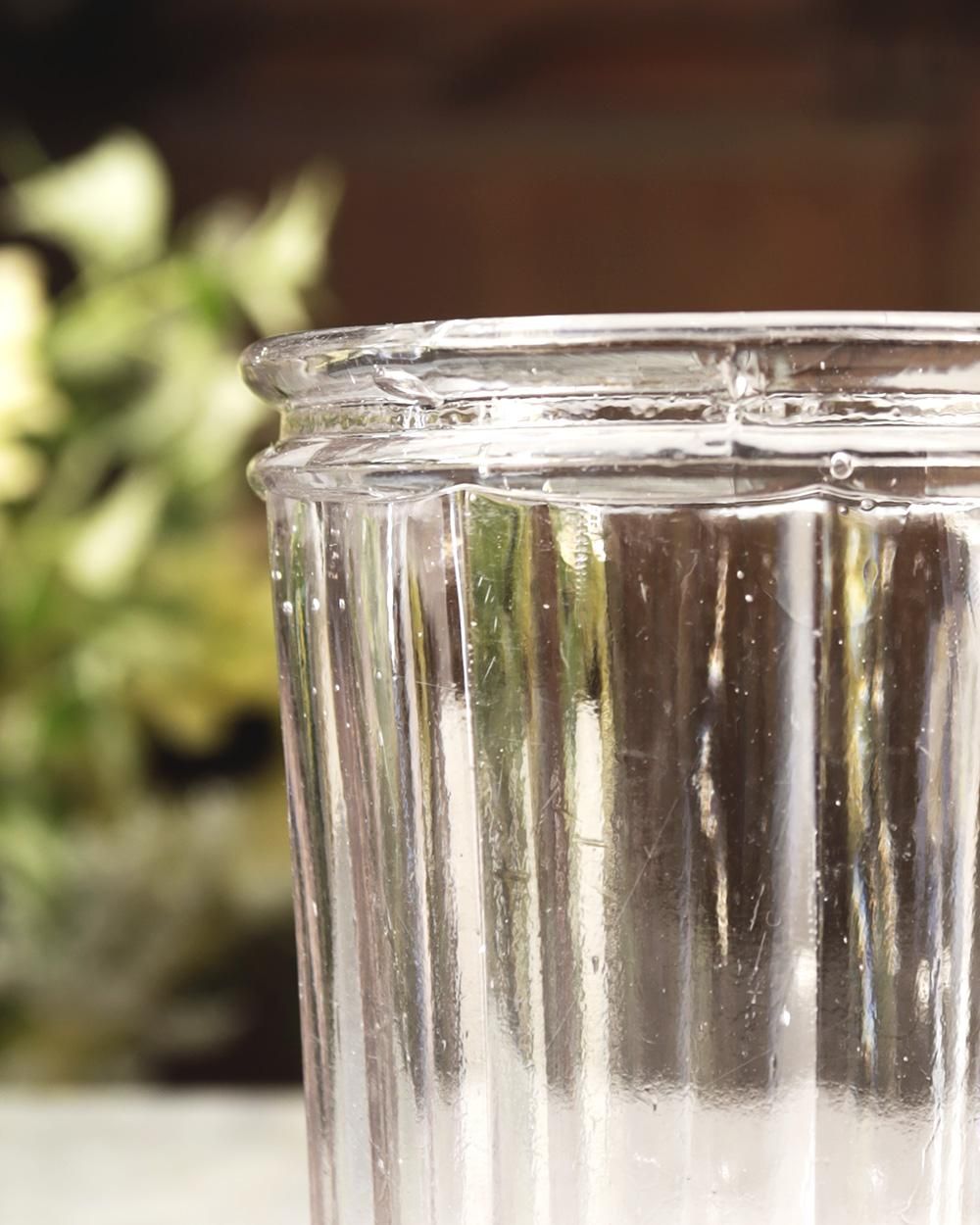 フランスアンティーク ガラス コンフィチュールポット (ジャム