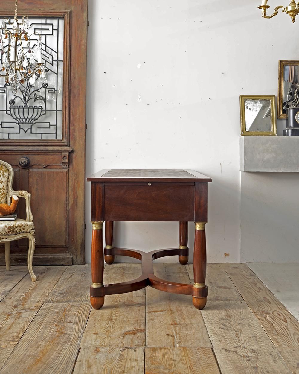 フランスアンティーク レザートップ ワークデスク | Antiques Knock