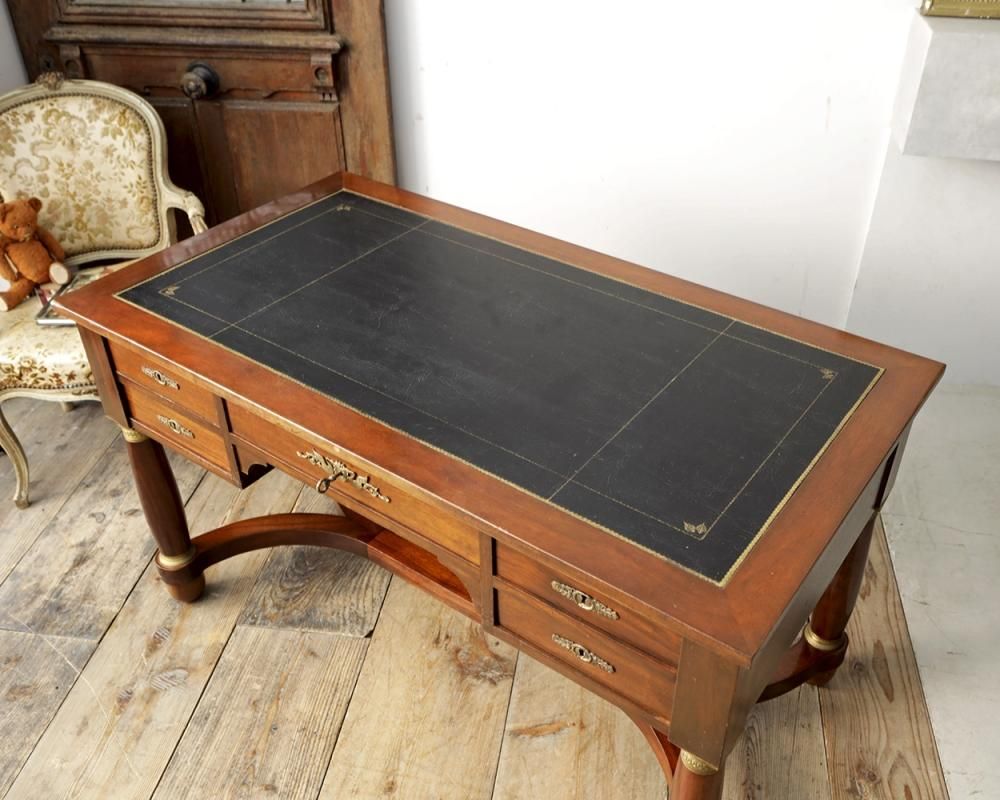 フランスアンティーク レザートップ ワークデスク | Antiques Knock