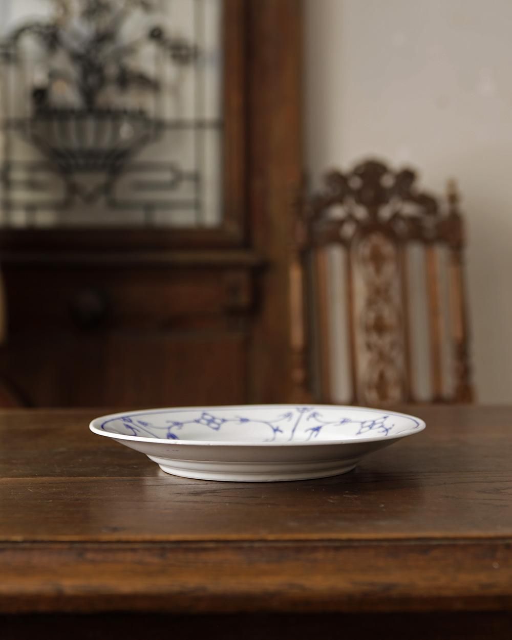 フランスアンティークサキソニー柄レードルラック フランスアンティーク セラミック サキソニープレート.1