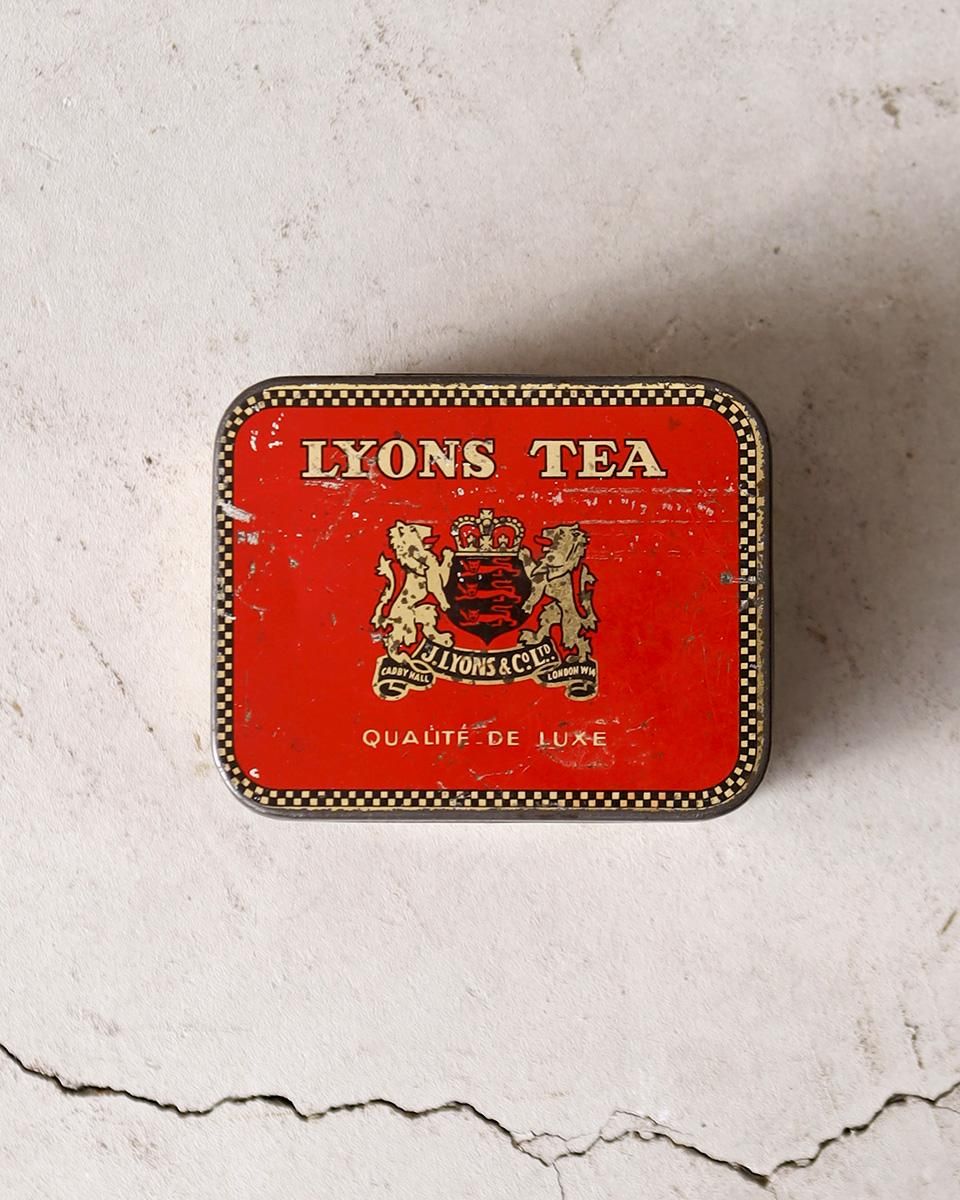 フランスアンティーク イギリス LYONS TEA 紅茶缶 ブリキ缶 Tin