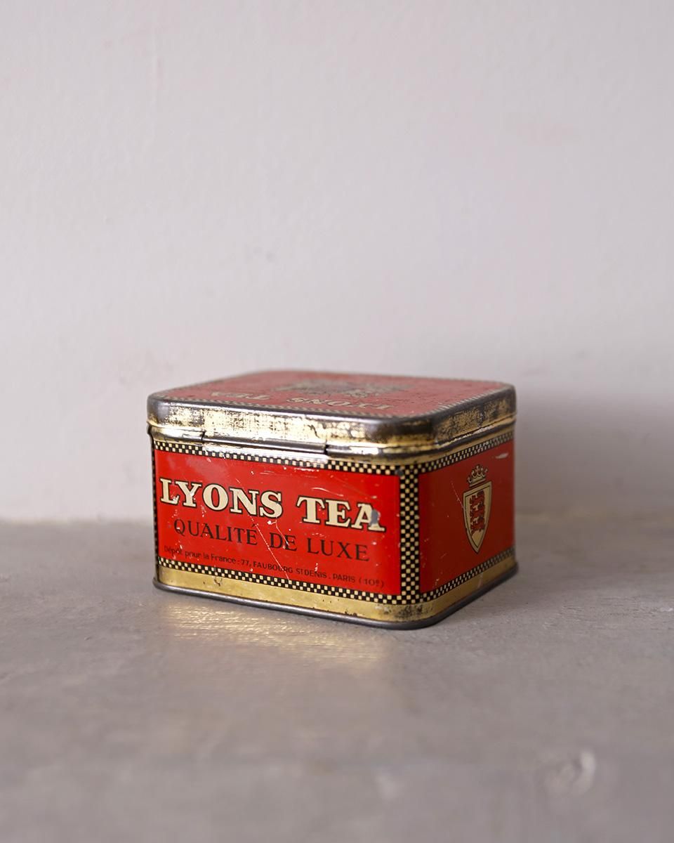 フランスアンティーク イギリス LYONS TEA 紅茶缶 ブリキ缶 Tin フランスアンティーク イギリス LYONS TEA 紅茶缶 ブリキ缶 Tin