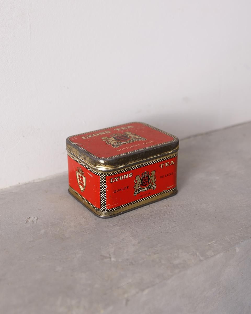 良質  フランスアンティーク イギリス Tin ブリキ缶 紅茶缶 TEA LYONS その他