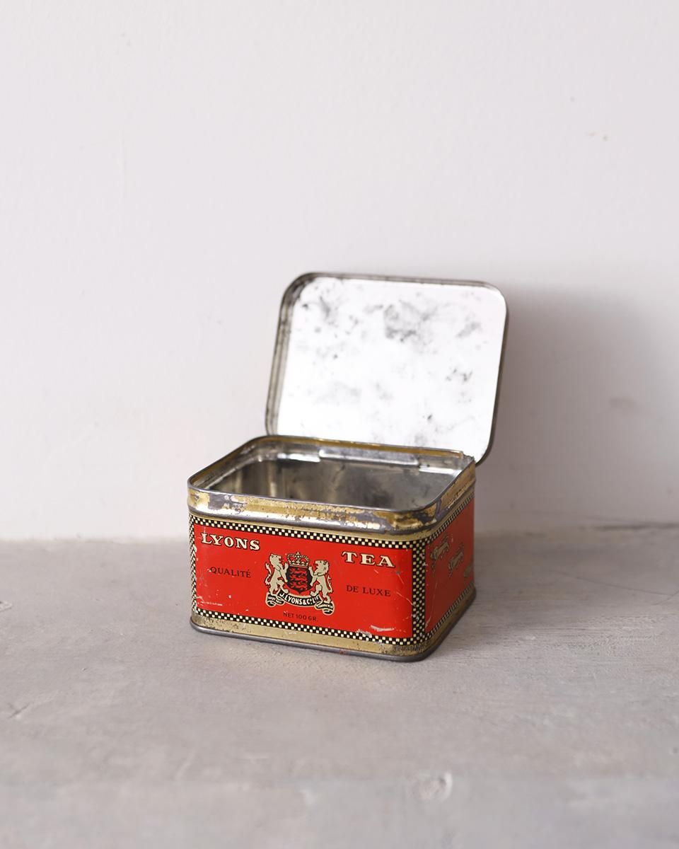 フランスアンティーク イギリス LYONS TEA 紅茶缶 ブリキ缶 Tin フランスアンティーク イギリス LYONS TEA 紅茶缶 ブリキ缶 Tin
