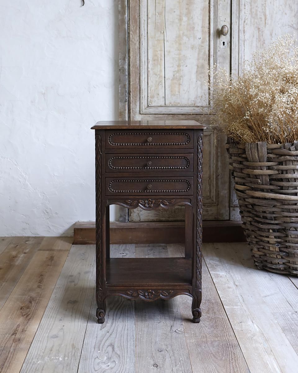 フランスアンティーク ジャコビアンスタイル ナイトキャビネット