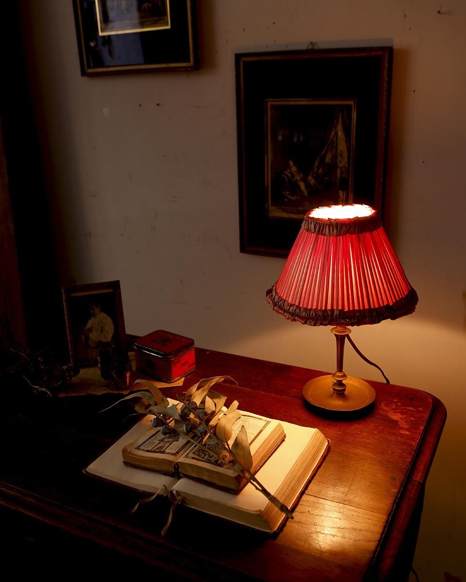 フランスアンティーク フリルシェード テーブルランプ.20 | Antiques Knock