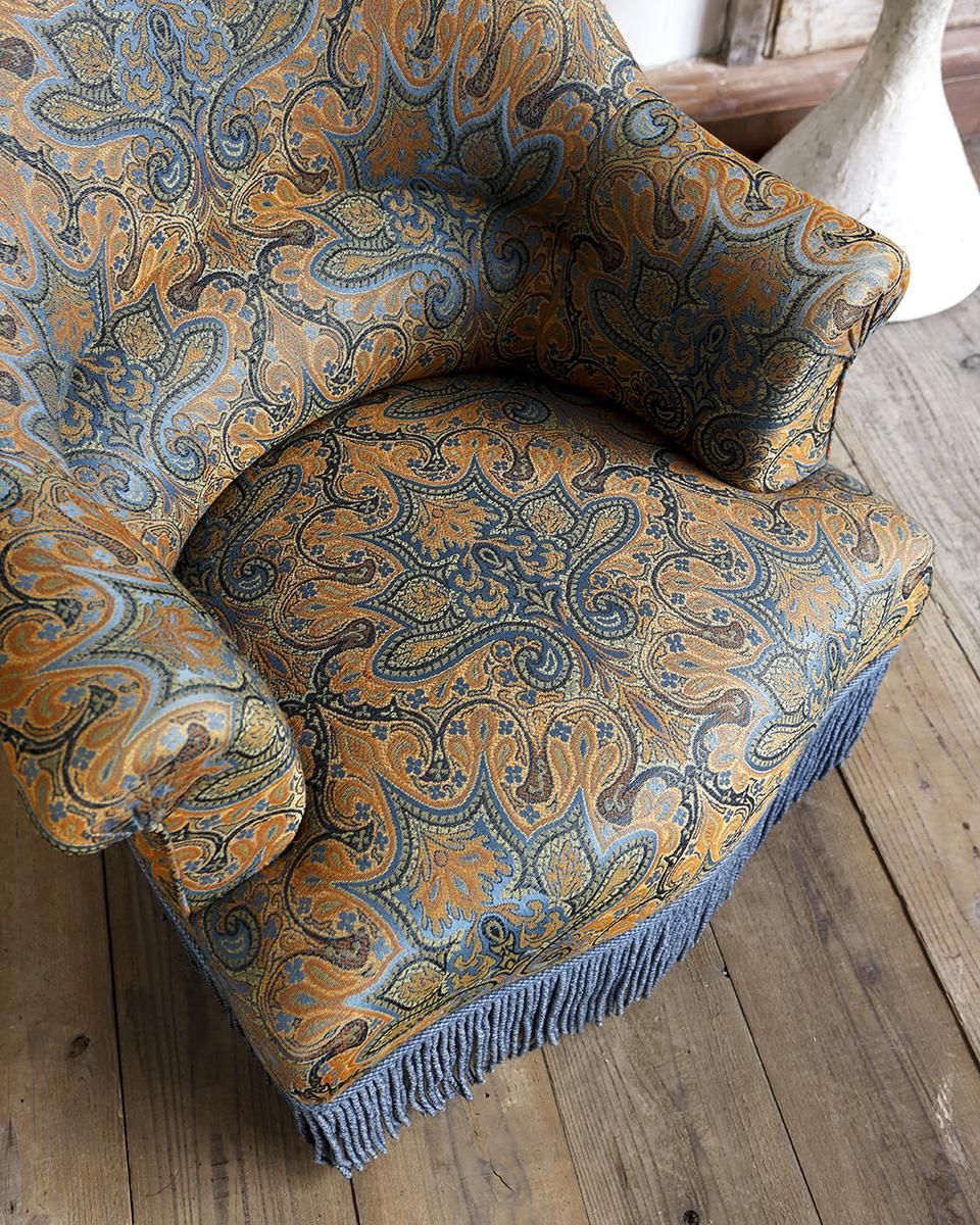 フランスアンティーク フリンジ シングルソファ.10 | Antiques Knock