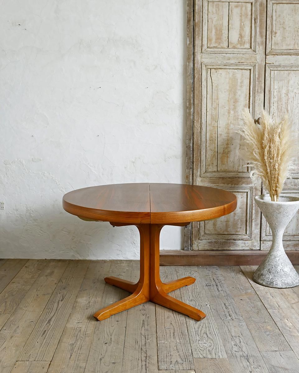 Teak round dining table / チーク エクステンション ラウンド