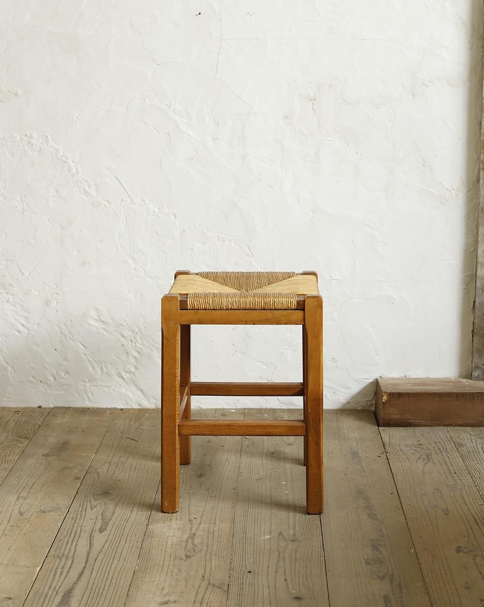 ヴィンテージ　ラッシュスツール　無垢材 ヴィンテージ ラッシュスツール 無垢材 アンティーク ラッシュ