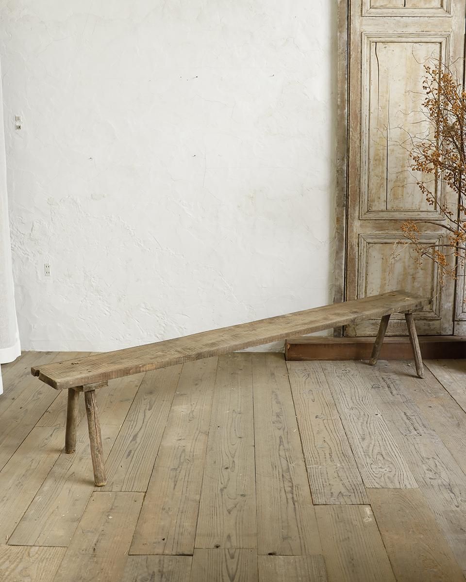 アンティークベンチ 木製 布張り フランスアンティーク ウッドベンチ / 木製ベンチ | Antiques Knock