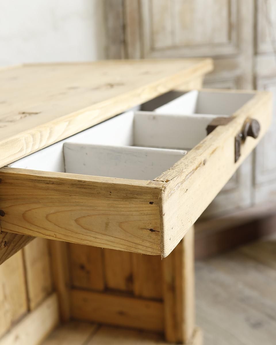 フランスアンティーク木製ショップカウンター/レジ台/テーブル机(90-148) フランスアンティーク木製ショップカウンター/レジ台/テーブル机(90-148)