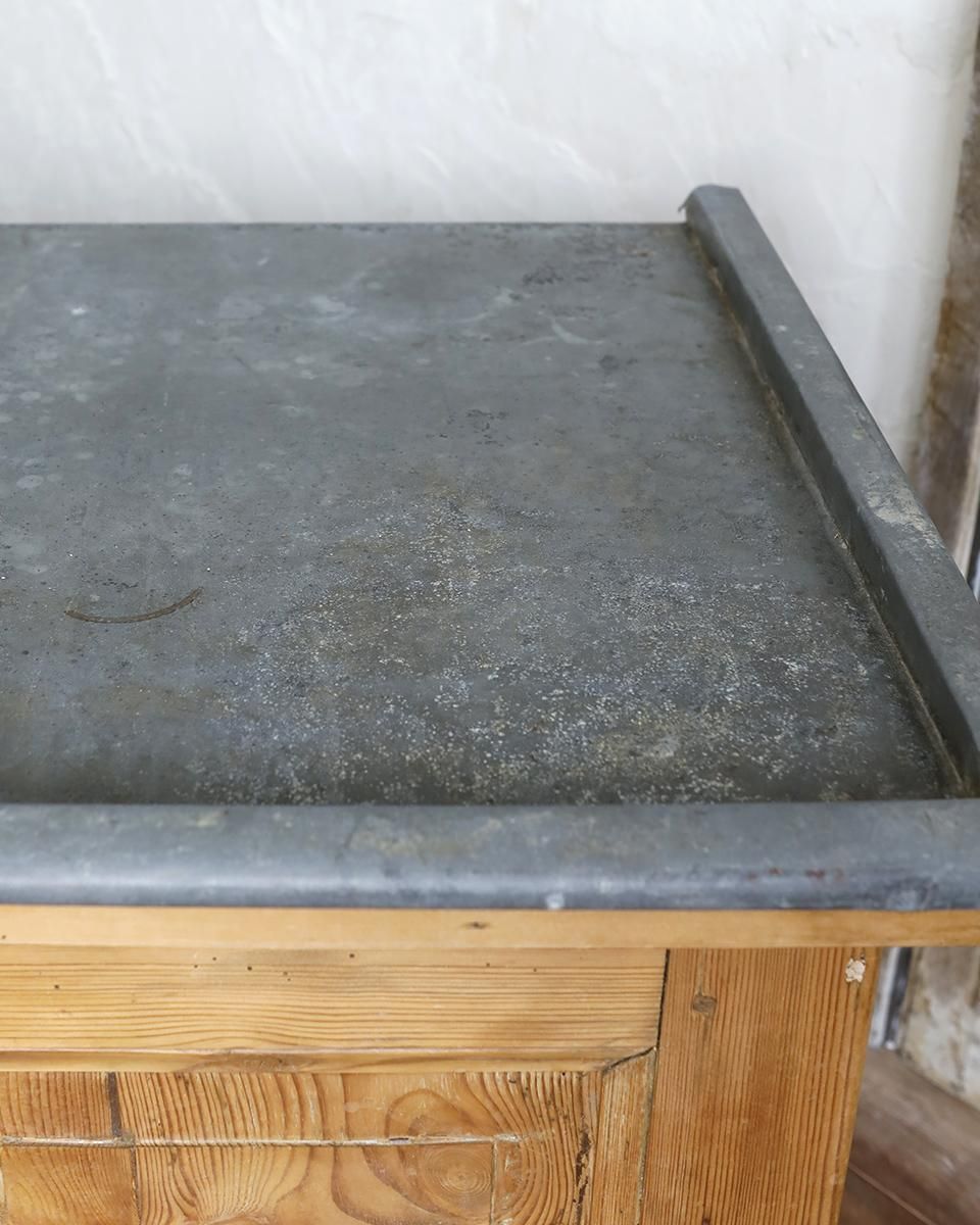 フランスアンティーク ジンクトップカウンターテーブル.10 レジ