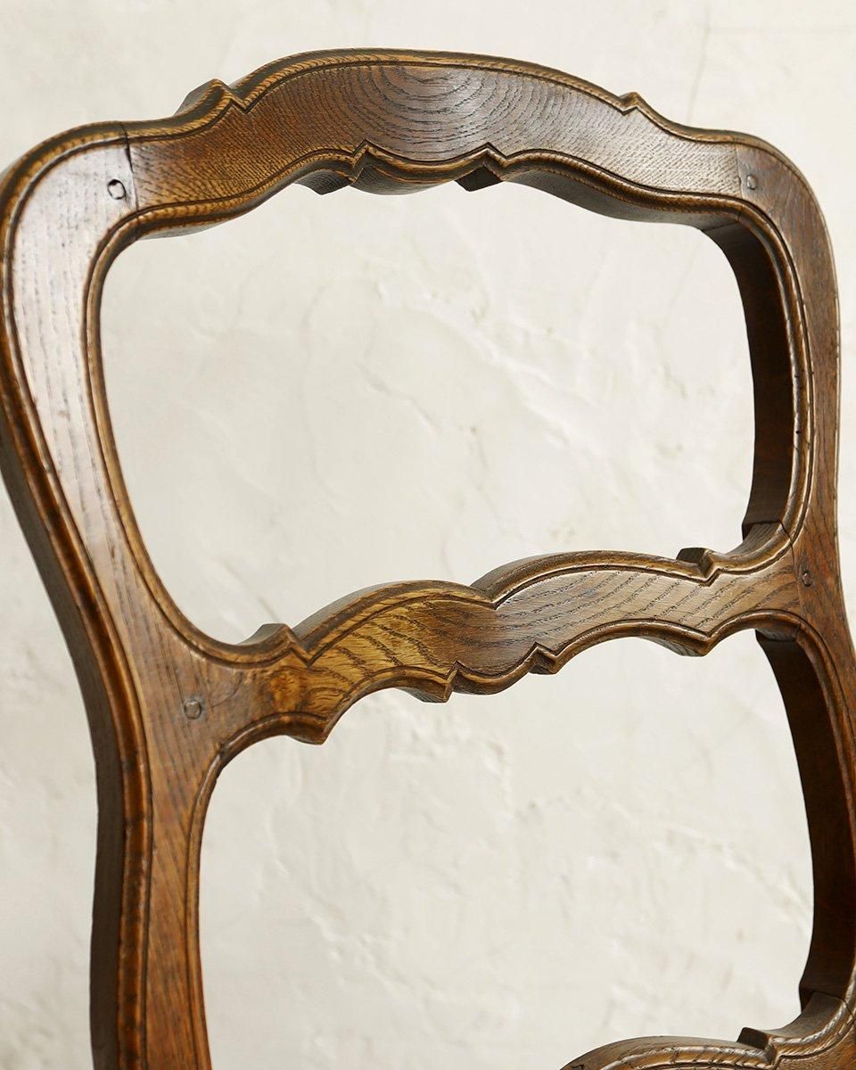 ラダーバック　ダイニングチェア　フランスアンティーク フランスアンティーク ラダーバッククッションチェア