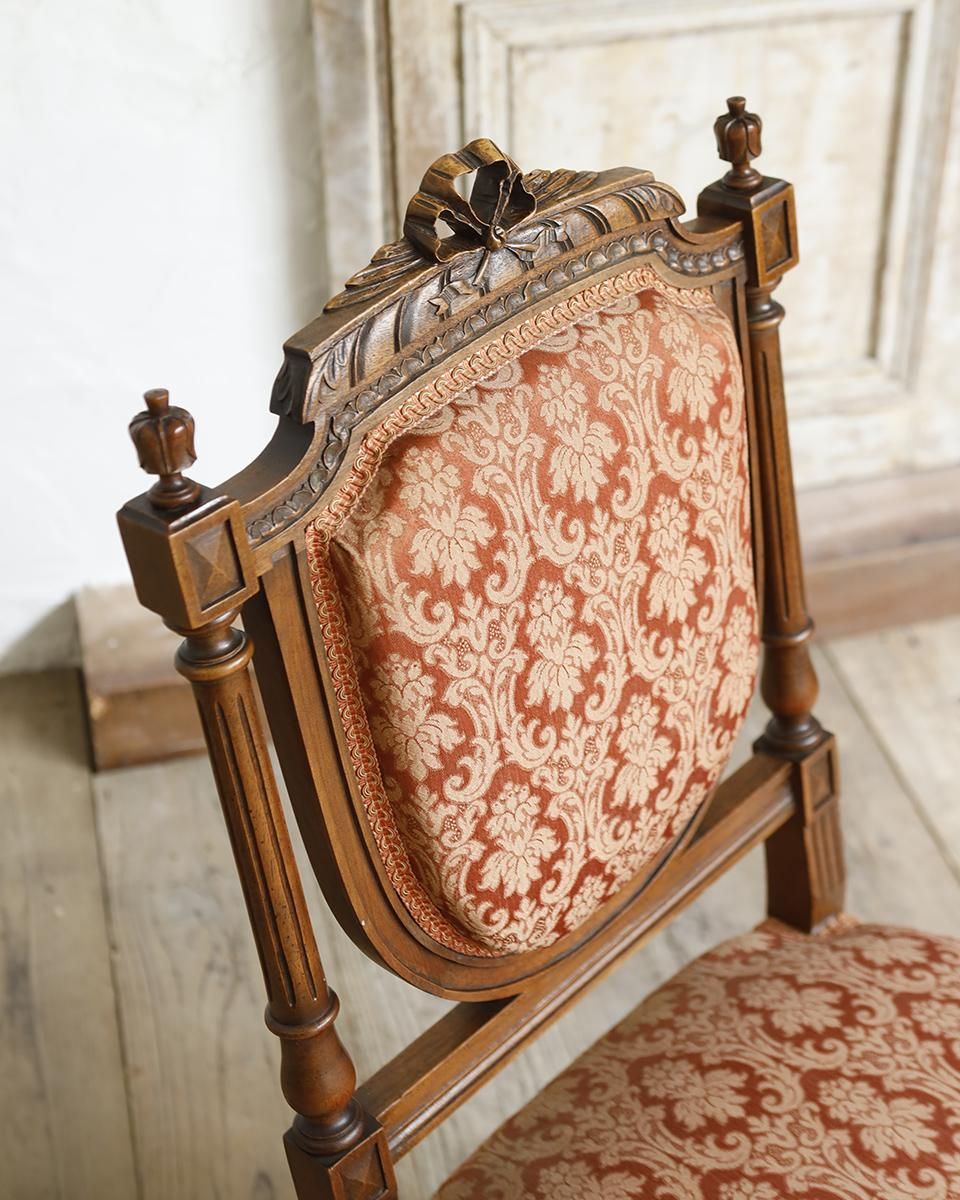 フランスアンティーク ファブリックチェア ルイ16世様式チェア.9