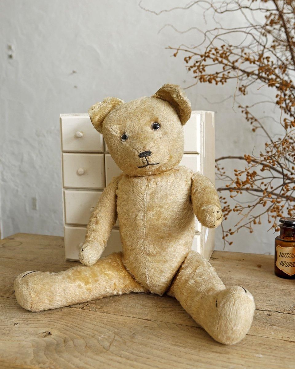 フランスアンティークベア　テディベア　ぬいぐるみ フランスアンティークベア くまぬいぐるみ ベージュ | Brocante