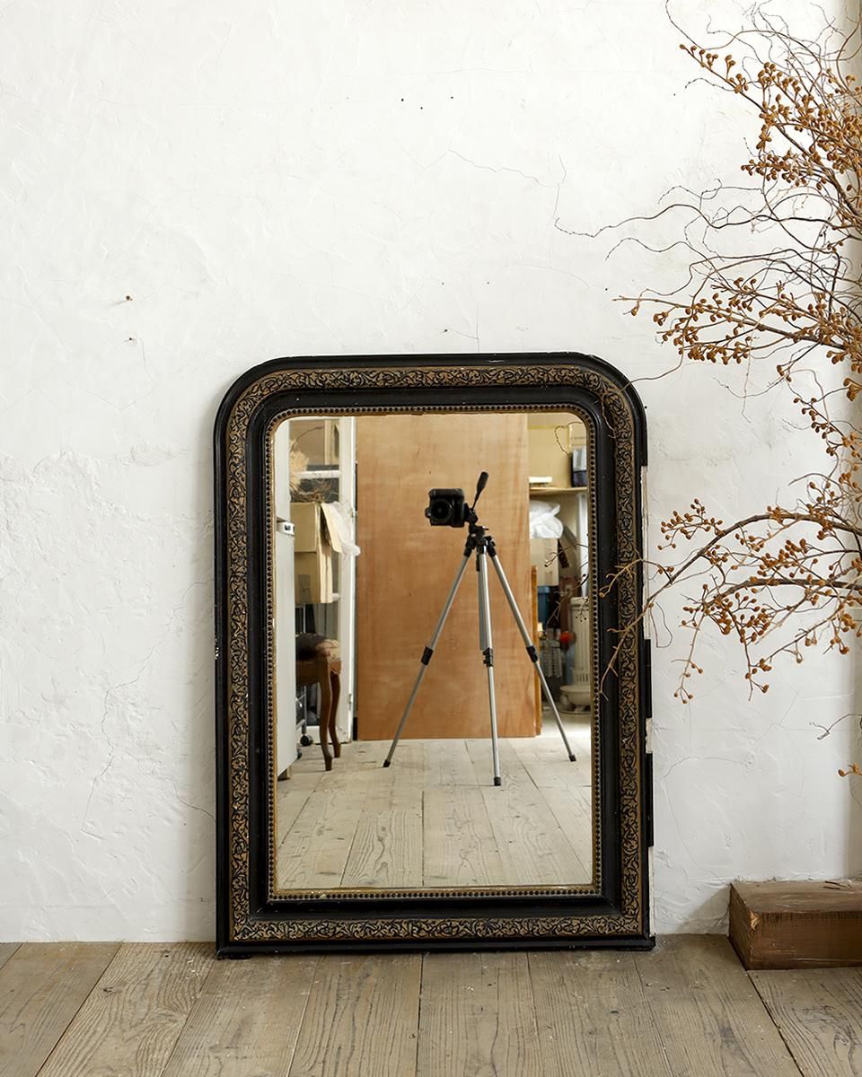 フランスアンティークナポレオン3世様式ミラー/壁掛け鏡ウォールミラー54-199 フランスアンティークナポレオン3世様式ミラー/壁掛け鏡ウォール