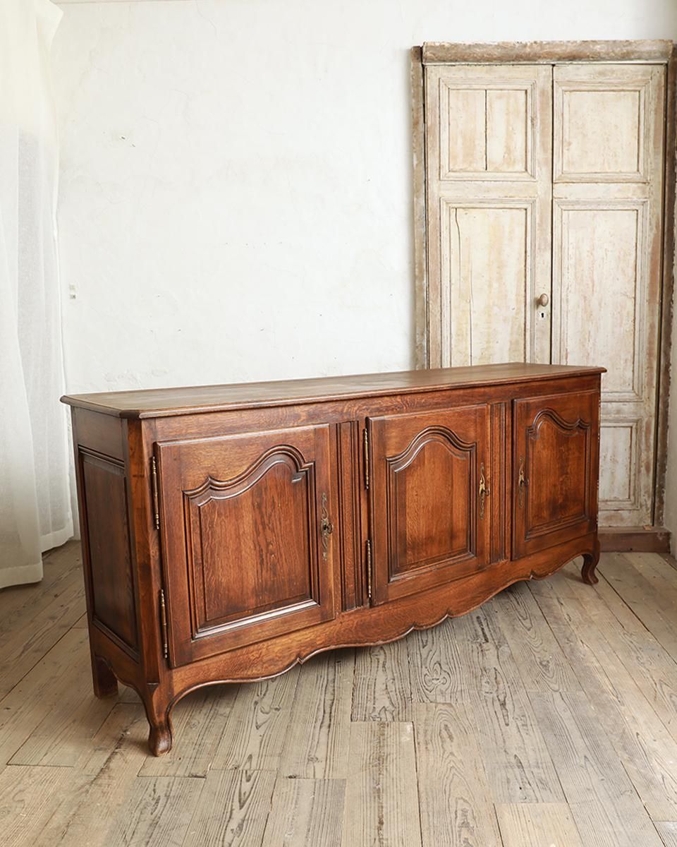 フランスアンティーク木製カウンター/白色サイドボード/キャビネット(90-104 フランスアンティーク木製カウンター/白色サイドボード/キャビネット