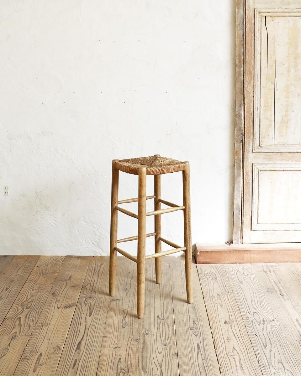 値下輸入家具 スパニッシュバロック調 スピンドルレッグ ラッシュシート スツール アンティーク ラッシュスツール ラッシュシート スツール